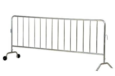 HD Galvanized Barrier, Wheels, Curved Feet