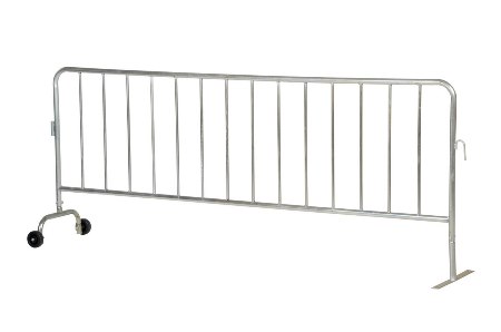 HD Galvanized Barrier, Wheels, Flat Feet