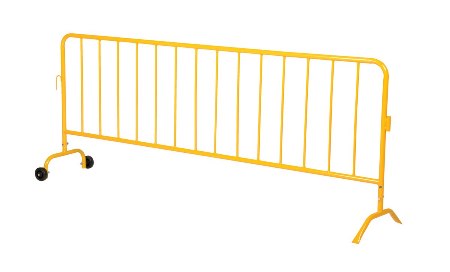 Yellow Barrier, Wheels, Curved Feet