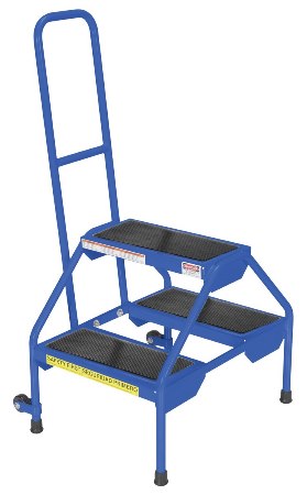 Rolling 2-Step Ladder, Blue