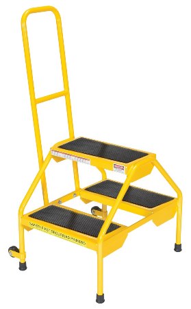 Rolling 2-Step Ladder, Yellow