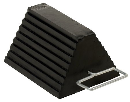 Molded Rubber Wheel Chock with Steel Handle