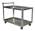 Aluminum Service Cart, 2 Shelves, 27 x 48