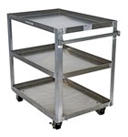 Aluminum Service Cart, 3 Shelves, 27 x 40