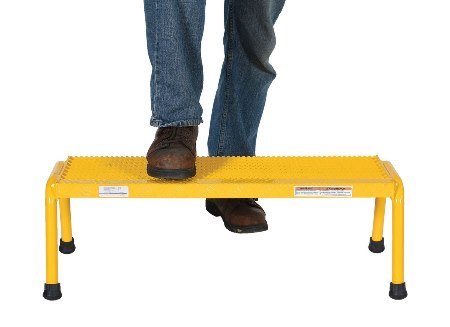 Aluminum Step Stand, 1 Step, Wide, Yellow