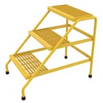 Aluminum Step Stand, 3 Step, Yellow