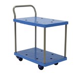 Low Noise Plastic Platform Cart, Double Deck, Foot Brake, 18 x 24