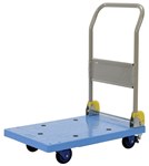 Low Noise Plastic Platform Cart, Fold Down Handle, Foot Brake, 18 x 24