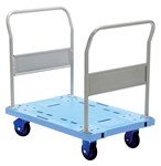 Low Noise Plastic Platform Cart, Double Handle, Foot Brake, 23 x 28