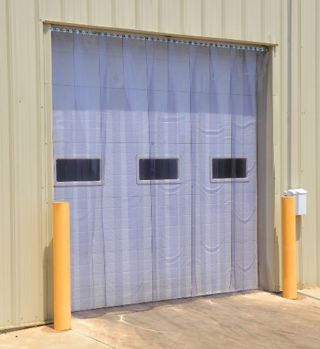Vinyl Strip Dock Door, Header Mount, 16" Strips, 96" x 108"