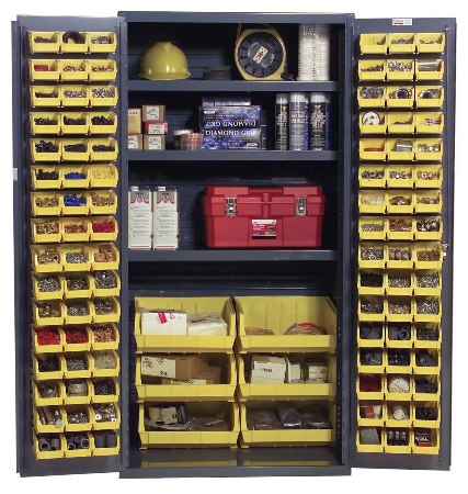 132 Bin Storage Cabinet, 36" x 72"