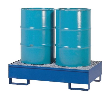 Vertical Drum Retention Basin, 2 Drums, Blue