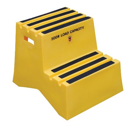 Polyethylene Step Stool, Yellow, 2 Step