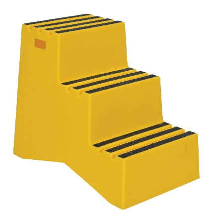 Polyethylene Step Stool, Yellow, 3 Step