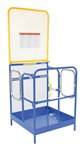 Steel Work Platform, 36" x 36", 84"H Back Plate, Dual Doors