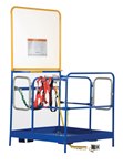 Steel Work Platform, 48" x 48", 84"H Back Plate, Dual Door, Full Featured