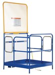 Steel Work Platform, 48" x 48", 84"H Back Plate, Dual Doors