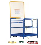 Steel Work Platform, 48" x 48", 84"H Back Plate, Full featured